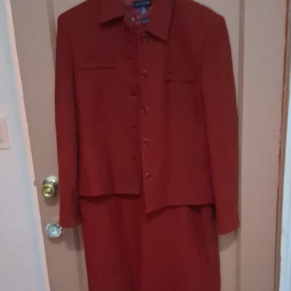 Elegant Red Button-Up Blazer